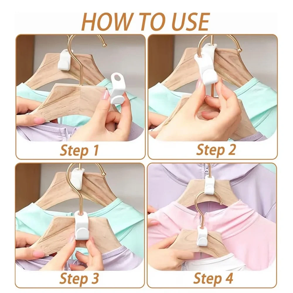 SPACE SAVING CASCADING HANGER HOOK FOR CLOTHES AND USE W/PLASTIC HANGERS AMT: 50 - Picture 5 of 8